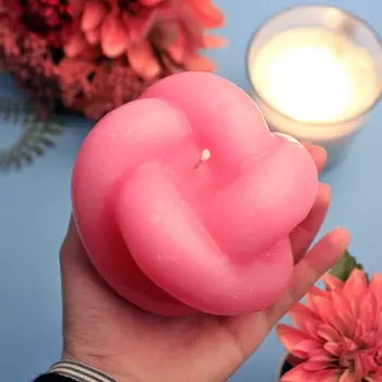 Свеча ручной работы 'Florence' (разные цвета) / Розовый