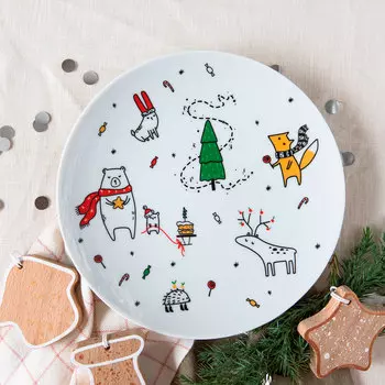 Тарелка 'Новогодний хоровод'