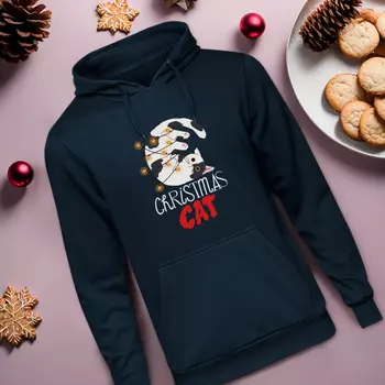 Толстовка унисекс 'Christmas Cat' (разные размеры) / L