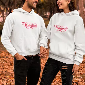Толстовка унисекс 'Fuck Valentines day' (разные размеры) / M