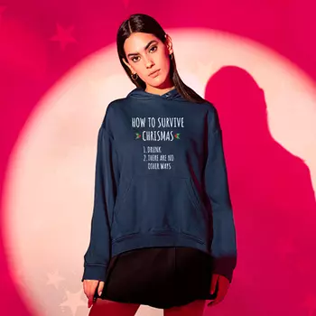 Толстовка унисекс 'How to survive Chrismas' (разные размеры) / L