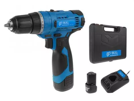Аккум. дрель-шуруповерт BULL SR 1202 в чем. (12.0 В, 2 акк., 2.0 А/ч Li-Ion, 2 скор., 25 Нм, шурупы до 6 мм) (329009)