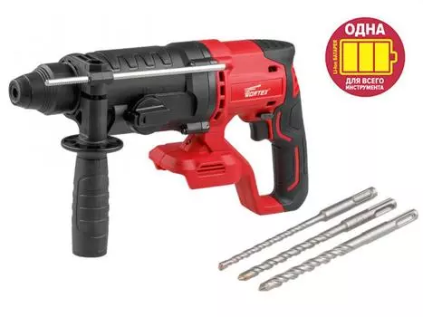Аккум. перфоратор WORTEX CRH 1824 в кор. ALL1 (18.0 В, 3 РЕЖИМА, БЕЗ АККУМУЛЯТОРА И ЗУ, 2.4 Дж, вес 2.6 кг,) (CRH18243003)
