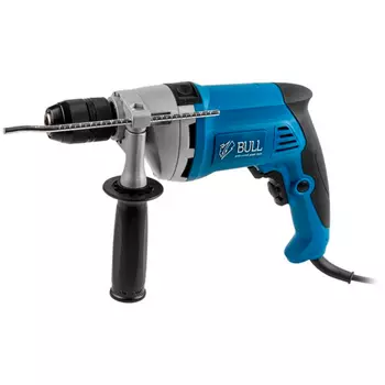 Дрель ударная BULL DR 1308 KL в кор. 850 Вт, БЗП металл 13 мм, 1 скорость, 0-2800 об/мин (1327422)