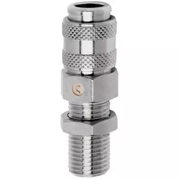 Фитинг-куплунг (соеденительная пневморозетка) с обратным клапаном и фиксатором Camozzi 5082 1/4