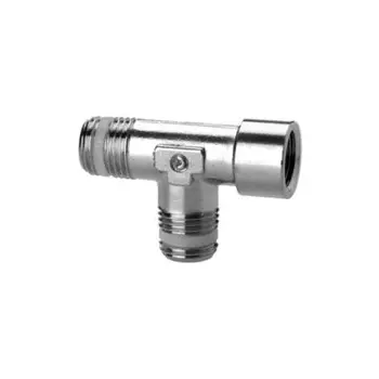 Фитинг резьбовой T-образный наружн.-наружн.-внутр. R1/2"-R1/2"-G1/2" (Cu/NiLa) Camozzi S2050 1/2-1/2