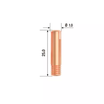 Контактный наконечник Fubag M6х25 мм ECU D=1.0 мм (25 шт.) [FB.CTM6.25-10]