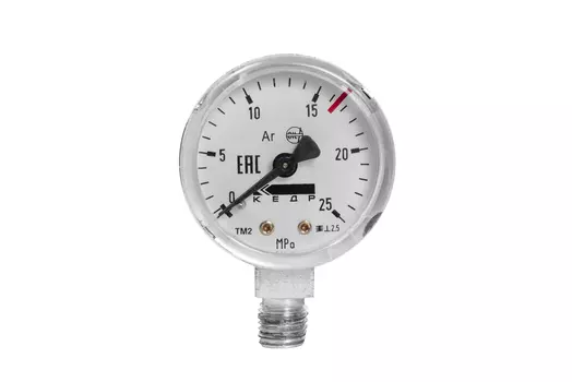 Манометр КЕДР ТМ2 Аргон, (0-25 МПа, кл.2,5, М12Х1,5) Ar-У