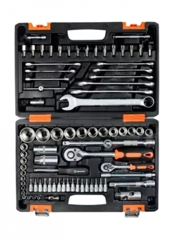 Набор инструментов Вихрь АВТО, 1/2" , 1/4" , CrV, в кейсе 82 предметов