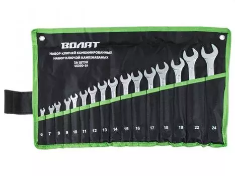 Набор ключей комбинир. 6-24 мм 16 шт ВОЛАТ (на полотне) (15350-16)