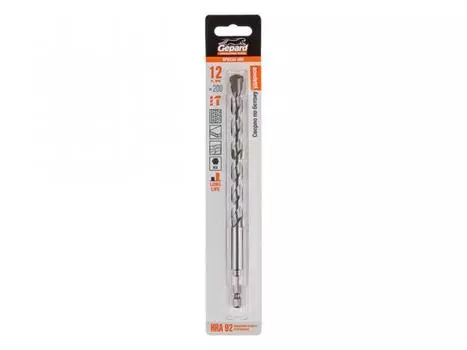 Сверло по бетону 12х200 мм шестигр. GEPARD (GP0232-200)