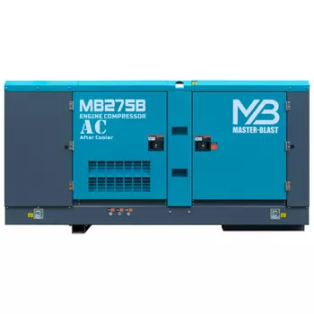 Винтовой дизельный компрессор Master Blast MB-275В-7+АС с осушителем, на раме