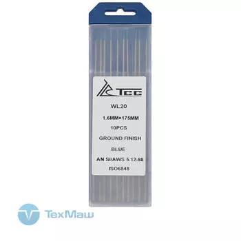 Вольфрамовый электрод синий WL20-175/1.6 (10 шт)
