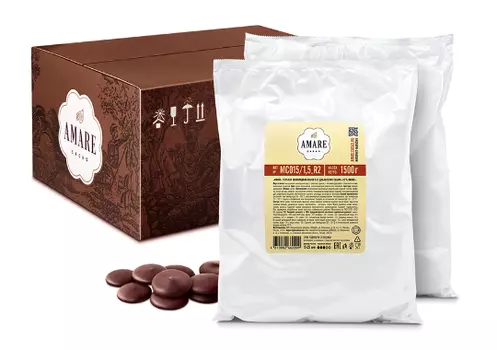 Amare шоколад "Горький без сахара 72%",капли 20 мм