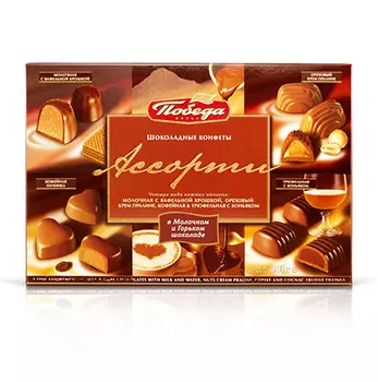 Конфеты шоколадные с кофейной, коньячной и ореховой начинкой