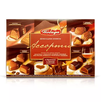 Конфеты шоколадные с кофейной, коньячной и ореховой начинкой