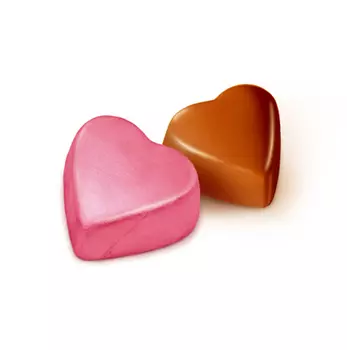 Конфеты шоколадные с ореховым кремом "Сердечки"