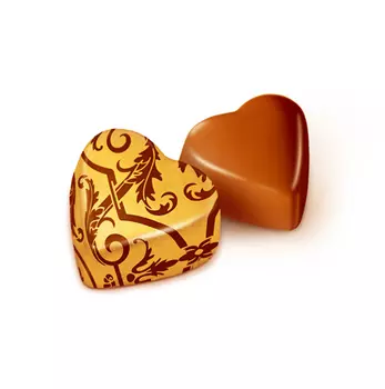 Конфеты шоколадные с ореховым кремом "Сердечки"