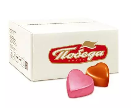 Конфеты шоколадные с ореховым кремом "Сердечки"