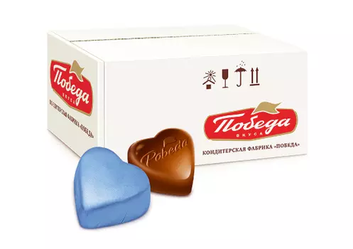 Конфеты шоколадные с ореховым кремом "Сердечки"