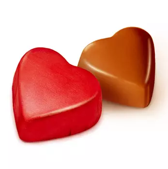 Конфеты шоколадные с ореховым кремом "Сердечки"