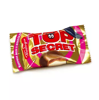 Конфеты желейные "ТОП СИКРЕТ" со вкусом сгущёнки в молочном шоколаде
