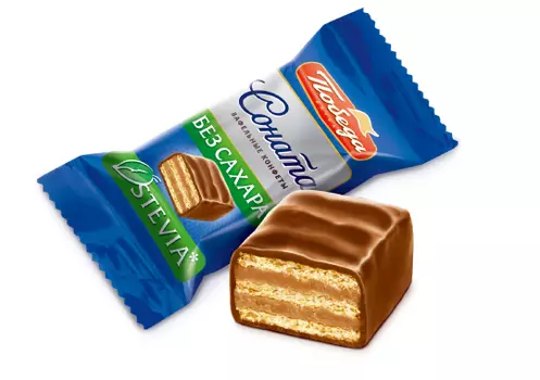 Конфеты вафельные без сахара "Соната" в молочном шоколаде