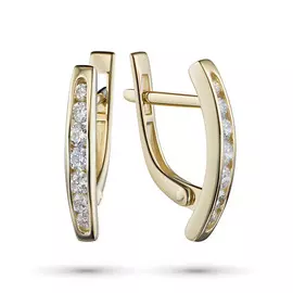 Серьги из желтого золота с бриллиантами э0301сг08200109