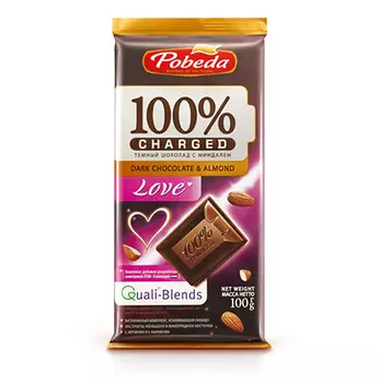 Шоколад "Темный с миндалем "Чаржед" "Лав"