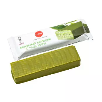 Батончик вафельный OKASI с чаем матча 38 г