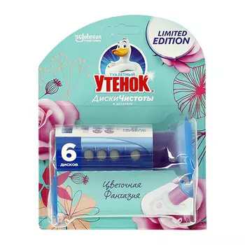 Диски чистоты ТУАЛЕТНЫЙ УТЕНОК Цветочная фантазия 6 шт