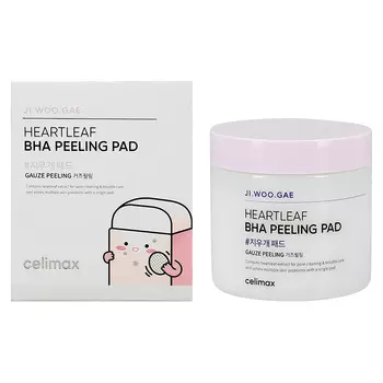 Диски для лица CELIMAX с BHA-кислотами и экстрактом хауттюйнии сердцевидной отшелушивающие 60 шт