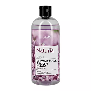 Гель для душа и пена для ванны JOANNA NATURIA 2 в 1 Сирень 400 мл