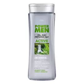 Гель для душа и шампунь JOANNA POWER MEN ACTIVE 4 в 1 c экстрактом конопли мужской 300 мл