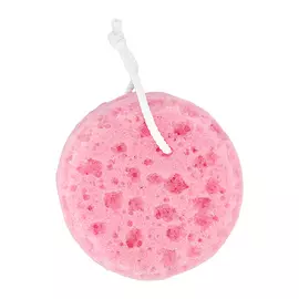 Губка для тела DECO. со шнурком розовая круглая