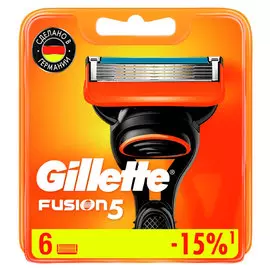 Кассеты для станка GILLETTE FUSION 6 шт