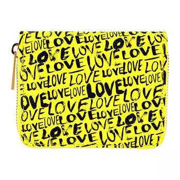 Кошелек LADY PINK маленький желтый с надписями