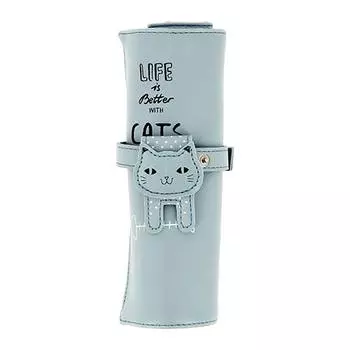 Косметичка-чехол LADY PINK для кистей голубая