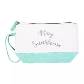 Косметичка из канваса LADY PINK с принтом голубая