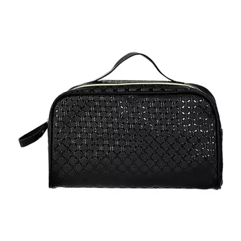 Косметичка LADY PINK большая черная с текстурой