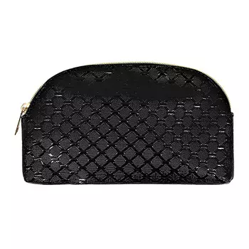 Косметичка LADY PINK овальная черная с текстурой