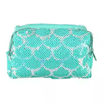 Косметичка LADY PINK в пайетках бирюзовая
