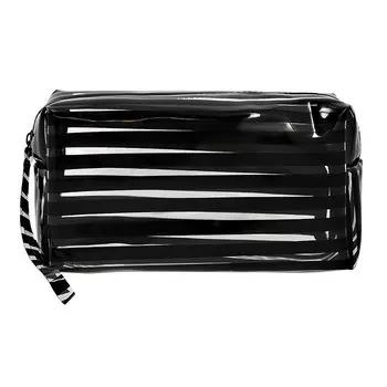 Косметичка LADY PINK в полоску черная