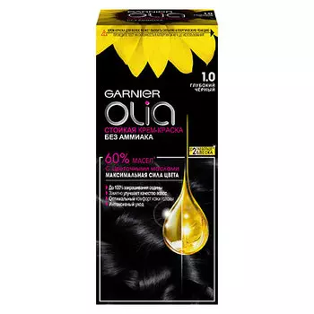 Краска для волос GARNIER OLIA тон 1.0 Глубокий черный