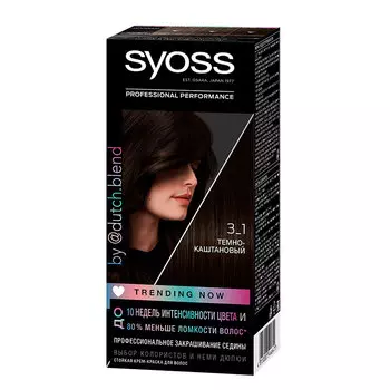 Краска для волос СЬЁСС Salonplex тон 3-1 Темно-каштановый 50 мл