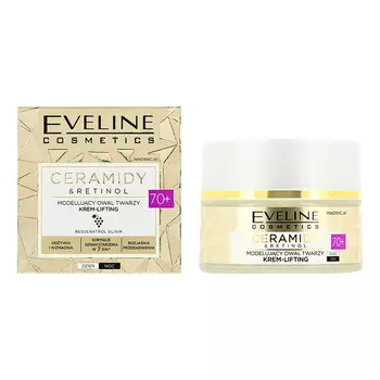 Крем для лица EVELINE CERAMIDY&RETINOL с лифтинг-эффектом 70+ моделирующий 50 мл