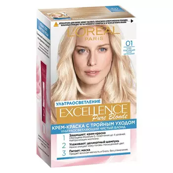 Крем-краска для волос LOREAL EXCELLENCE тон 01 Супер-осветляющий русый натуральный
