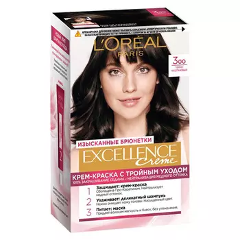 Крем-краска для волос LOREAL EXCELLENCE тон 3 Темно-каштановый