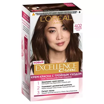 Крем-краска для волос LOREAL EXCELLENCE тон 4.02 Пленительный каштан