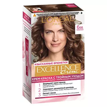 Крем-краска для волос LOREAL EXCELLENCE тон 6.00 Темно-русый